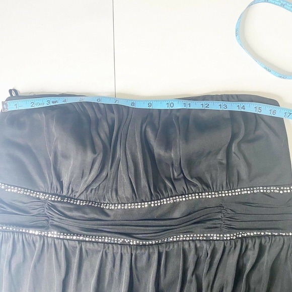 Pompous Girly Womens Sz 18W Black Cocktail Party Dress Sequin Chiffon High Low - Picture 9 of 10